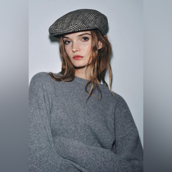 Zara Other - Zara Classic Wool Plaid Flat Cap - Size Small - NWT